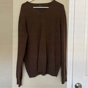 MANTOVANI STUDIO Burgundy 100% Cashmere V-Neck Sweater